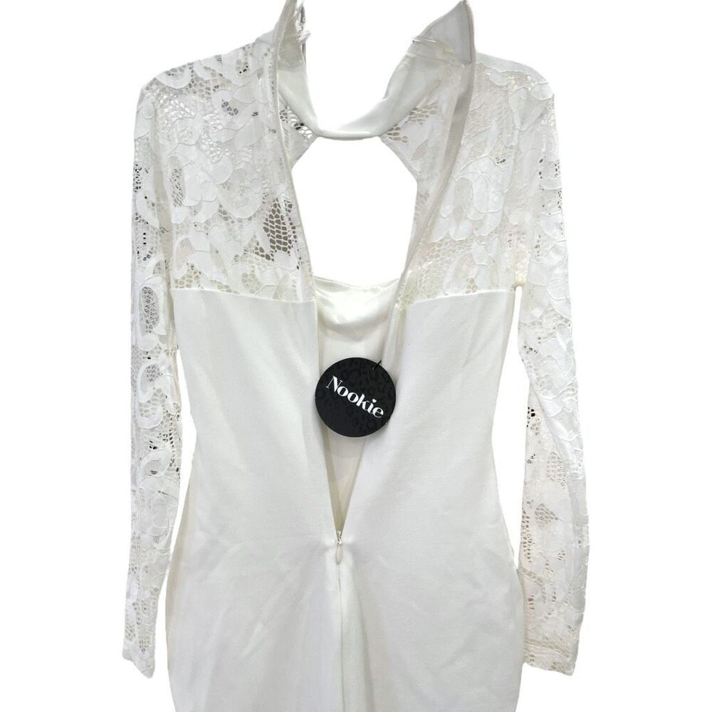 New! Nookie X Revolve Women's Lady Lace Long Sleeve Midi Dress White Large NWT - Picture 12 of 15